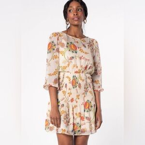 NWT Lovestitch Clove Mini Dress Bohemian Chiffon Wedding Guest Romantic Medium